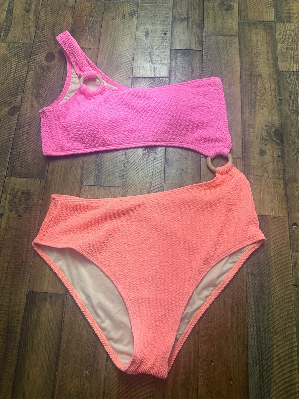 Beach Joy Bikini Set in Hot Pink & Coral